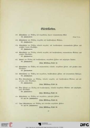Gürtelketen (Nr. 637-662)