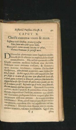 Caput X. Christi extremae voces & mors.