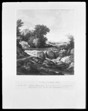 Acht Landschaften für den Palazzo Massimi — Landschaft mit Teich und Wasserfall