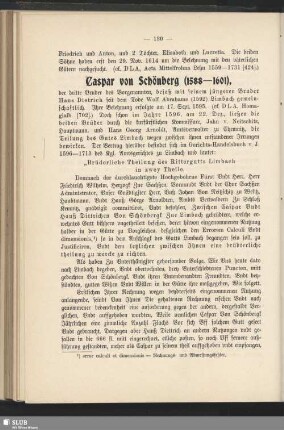 Caspar von Schönberg (1588-1601)