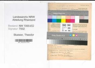 Entnazifizierung Theodor Stuewer, geb. 16.04.1901 (Lehrer)