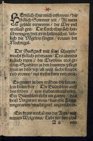 HErtzlich thut mich erfrewen/ die || frölich Sommer zeit/