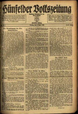 Ausgabe vom Freitag, den 08. April 1921.