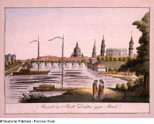 Ansicht der Stadt Dresden gegen Abend