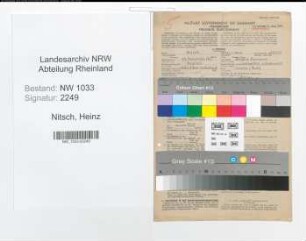 Entnazifizierung Heinz Nitsch , geb. 29.12.1921 (Polizist)