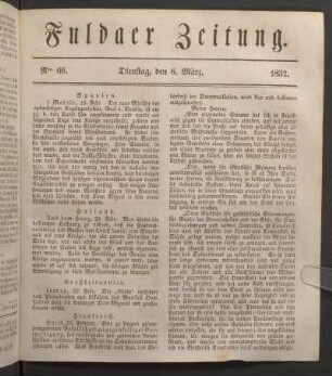Dienstag, den 6. März. 1832