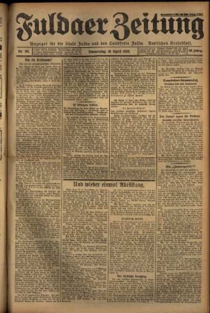 Ausgabe vom Donnerstag, den 18. April 1929.