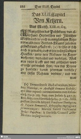 Das XLII. Capitel Von Ketzern. Aus Matth. XIII. 28. seq.