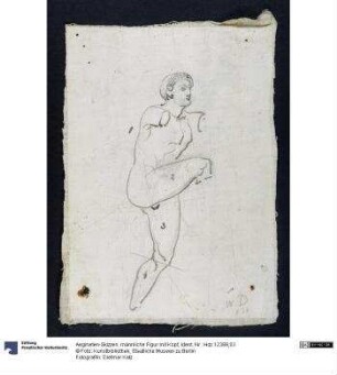 Aegineten-Skizzen: männliche Figur mit Kopf