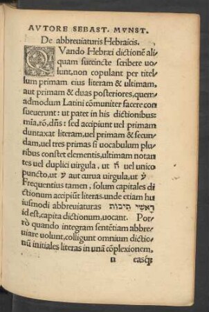 De abbreviaturis Hebraicis.