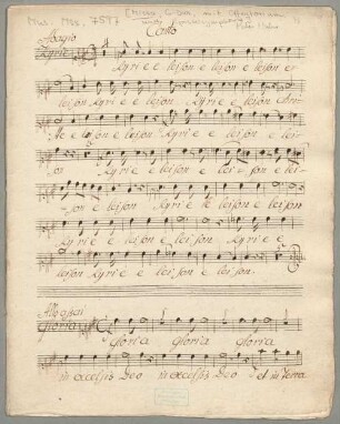 Masses, V (X), Coro, orch, G-Dur - BSB Mus.ms. 7597 : [S, at head, with pencil:] [Missa, G-Dur mit Offertorium // und Epistelsinfonie]