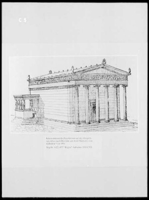 Rekonstruktion des Erechtheions auf der Akropolis von Athen