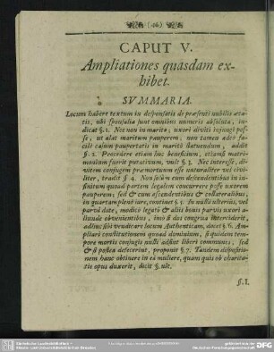 Caput V. Ampliationes quasdam exhibet