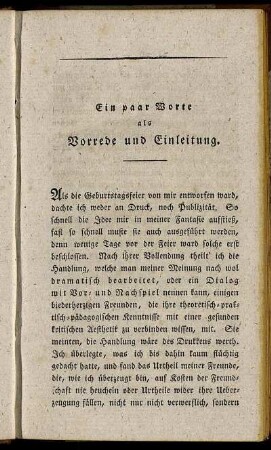 Ein paar Worte als Vorrede und Einleitung.