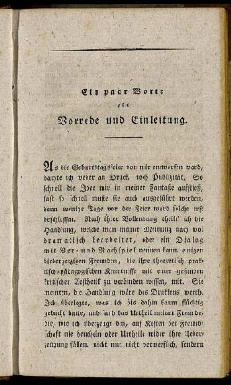 Ein paar Worte als Vorrede und Einleitung.