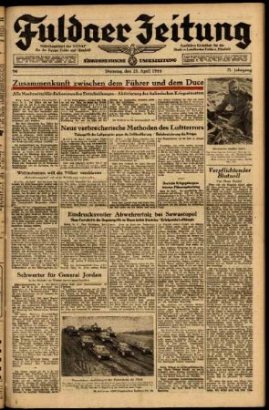 Ausgabe vom Dienstag, den 25. April 1944.