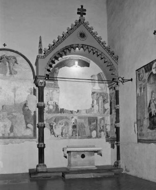 Szenen aus dem Leben des heiligen Bernardin und Schutzmantelmadonna und weitere Szenen