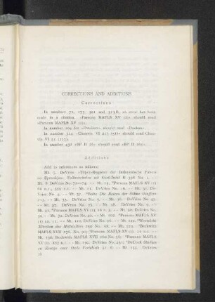 Corrections and Additions