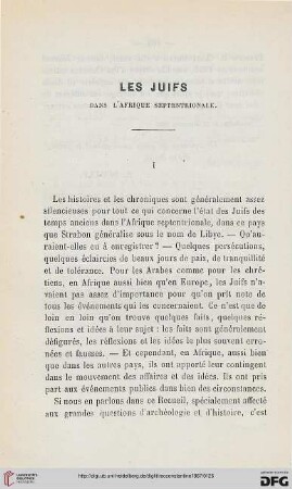 Sér. 2: Les juifs dans l'Afrique septentrionale