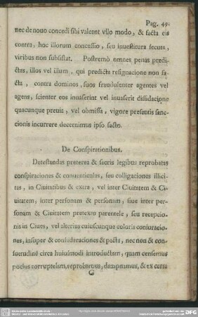 De Conspirationibus [Cap. XV.]