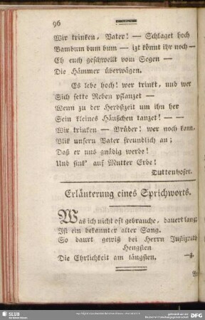 Erläuterung eines Sprichworts