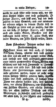 Zum siebenden/ Bitten wider die Zertrennungen.