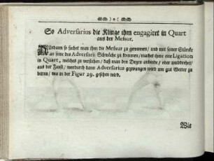 So Adversarius die Klinge ihm engagiret in Quart aus der Messur. [inkl. Abbildung]