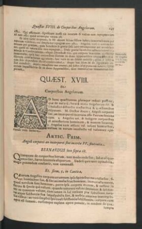 Quaest. XVIII. De Corporibus Angelorum.