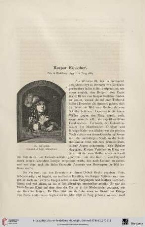 Kaper Netscher : geb. in Heidelberg 1639, † im Haag 1684