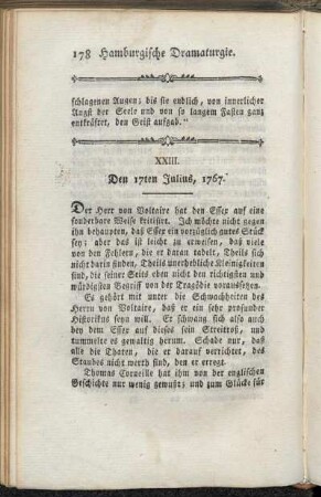 XXIII. Den 17ten Julius, 1767
