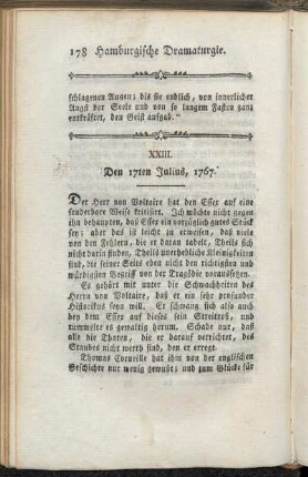 XXIII. Den 17ten Julius, 1767