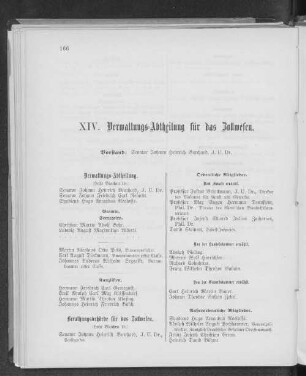 XIV. Verwaltungs-Abtheilung für das Zollwesen.