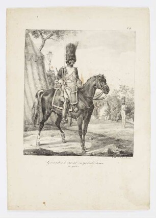 Grenadier à cheval en grande tenue, Blatt 1 der Folge "Uniformen der Ex-Garde"