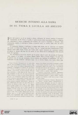 15: Ricerche intorno alla Badia di SS. Fiora e Lucilla ad Arezzo