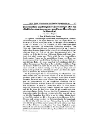 Experimentelle psychologische Untersuchungen über den didaktischen Anschauungswert graphischer Darstellungen im Unterricht