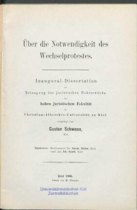 Über die Notwendigkeit des Wechselprotestes