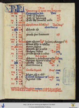 [1r - 6v] Liturgischer Kalender für Dominikaner.