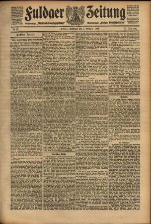 Erste Ausgabe vom Mittwoch, den 03. Februar 1909.