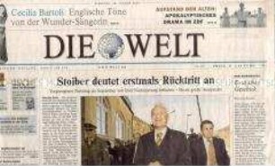 Tageszeitung "Die Welt" zum bevorstehenden Rücktritt von Edmund Stoiber als Ministerpräsident von Bayern