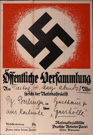 Versammlung der NSDAP-Ortsgruppe Achern: Reichspräsidentenwahl (in Sasbachwalden)