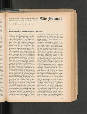 Nr. 6. 73. Jahrgang. Neumünster, Januar 1966.
