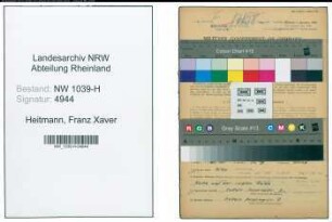 Entnazifizierung Franz Xaver Heitmann , geb. 14.09.1897 (Zeichner)