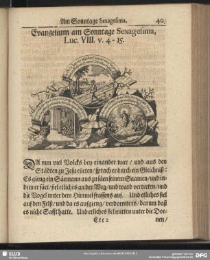 Evangelium am Sonntage Sexagesima, Luc. VIII. v. 4 - 15