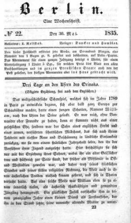 No. 22, 30. Mai 1835