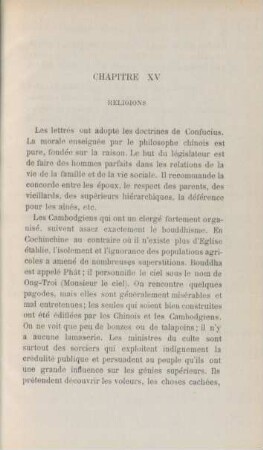 Chapitre XV. Religions
