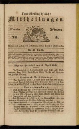 Neunter Jahrgang. No. 4.