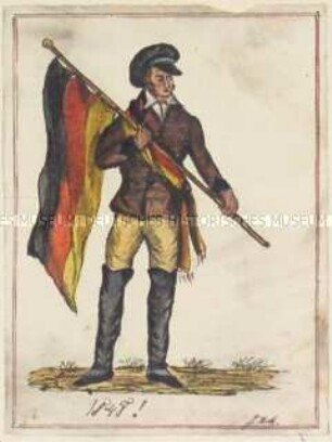Darstellung eines Revolutionärs von 1848 ("1848") - Folge von vier Blättern