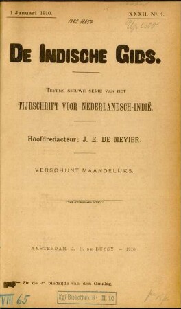 XXXII. No. 1. 1 Januari 1910