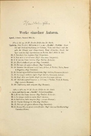 Die Handschriften der Herzoglichen Bibliothek zu Wolfenbüttel. 8, Die Handschriften nebst den älteren Druckwerken der Musik-Abtheilung der Herzogl. Bibliothek zu Wolfenbüttel