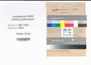 Entnazifizierung Ernst Haase , geb. 29.01.1903 (Polizeimeister)